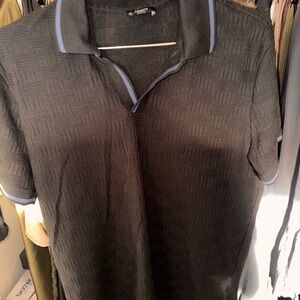 Express Black Polo with Blue Accents